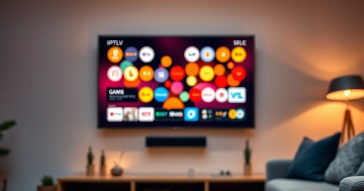 Samsung and LG Smart TV displaying a streaming app grid in a modern living room